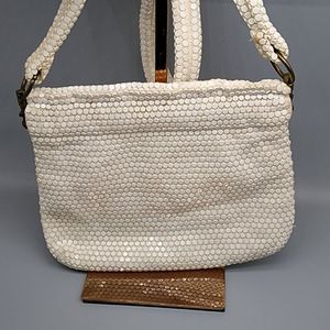 Lumured White Sequined Handbag Vintage 50's